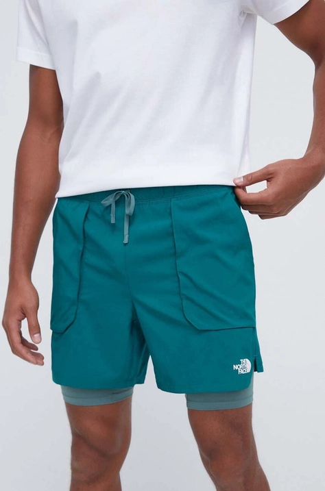 The North Face pantaloni scurti sport Sunriser barbati, culoarea verde