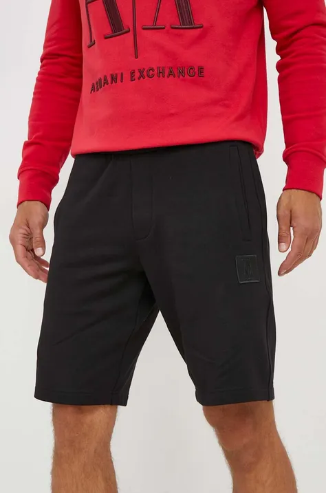 Хлопковые шорты Armani Exchange цвет чёрный