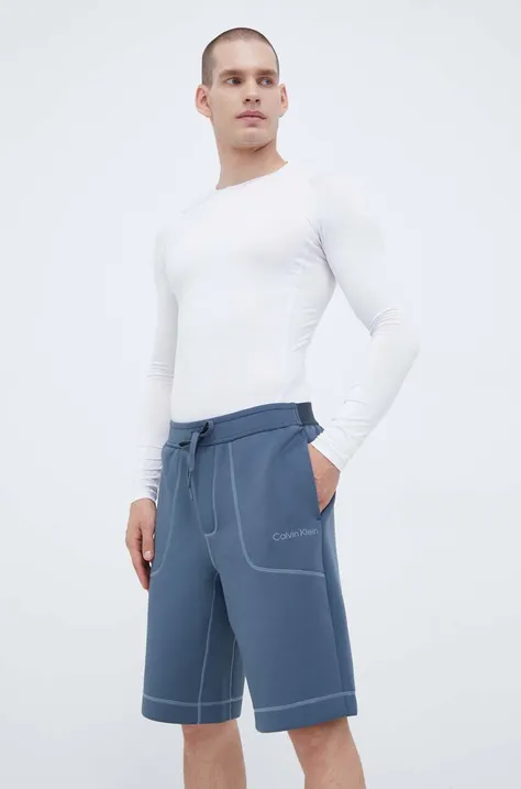 Kratke hlače za vadbo Calvin Klein Performance siva barva