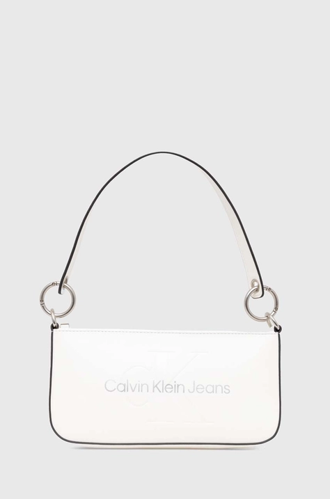 Kabelka Calvin Klein Jeans biela farba