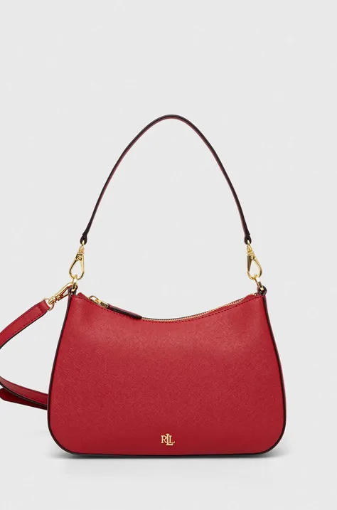 Δερμάτινη τσάντα Lauren Ralph Lauren χρώμα: κόκκινο