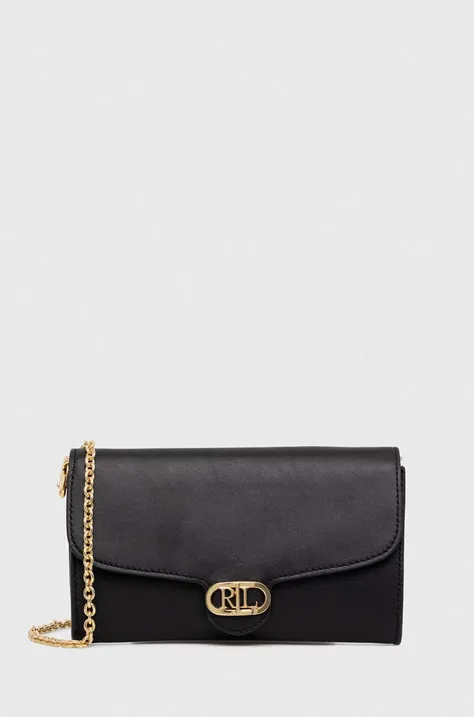 Шкіряна сумка Lauren Ralph Lauren колір чорний 431902100