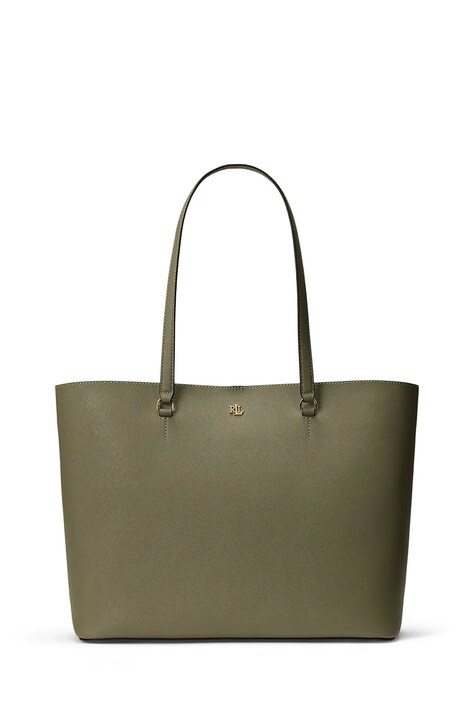 Lauren Ralph Lauren torebka shopper damska skórzana zielona 431911655