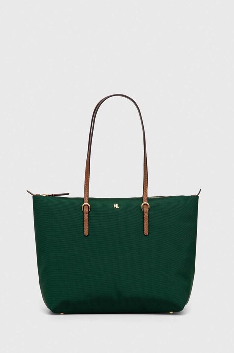 Lauren Ralph Lauren torebka shopper damska zielona 431916737