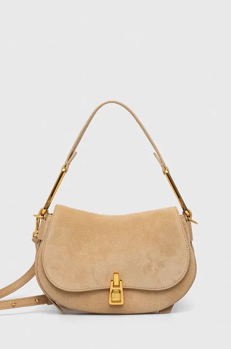 Coccinelle borsa in pelle scamosciata colore beige