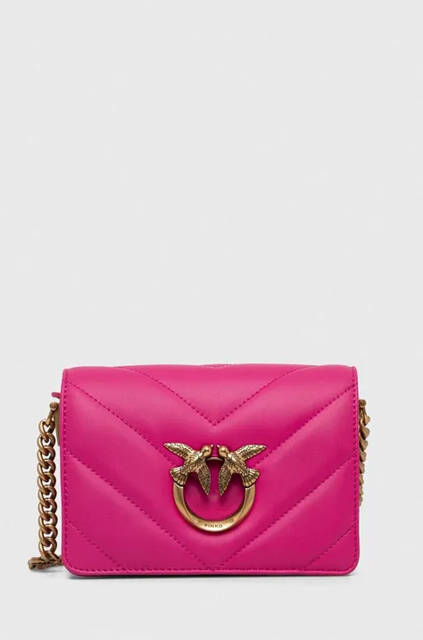 Pinko bőr táska rózsaszín, 100067.A136