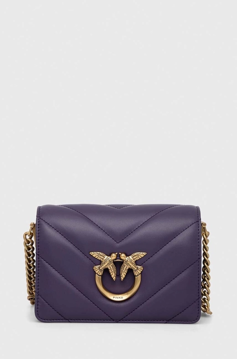 Pinko poseta de piele culoarea violet