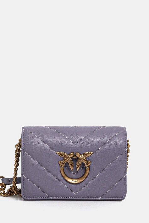 Pinko poseta de piele culoarea violet, 100067 A136