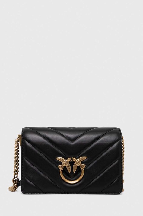 Kožna torba Pinko boja: crna