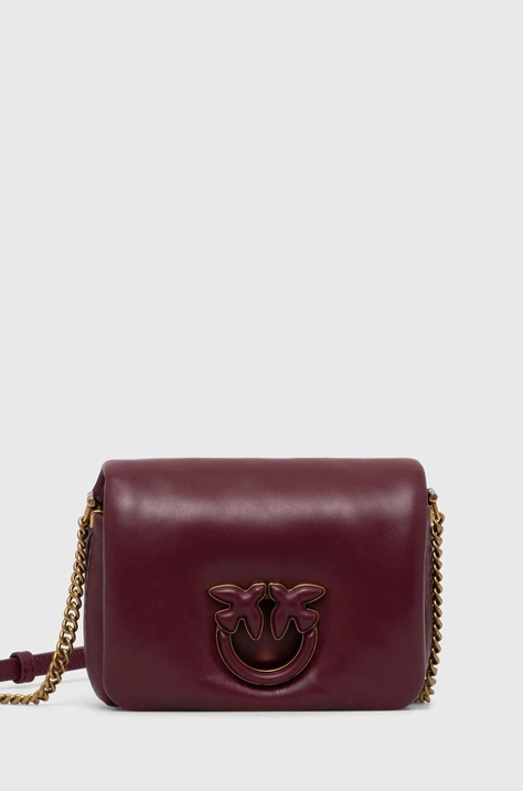 Pinko poseta de piele culoarea bordo