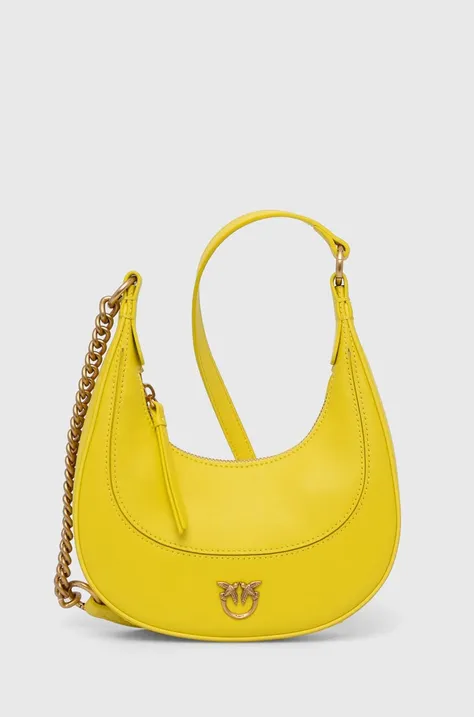 Kožená kabelka Pinko žlutá barva