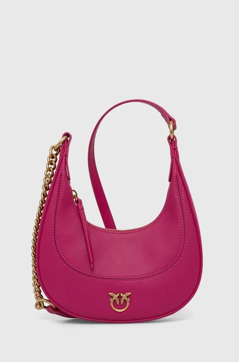 Шкіряна сумочка Pinko колір рожевий
