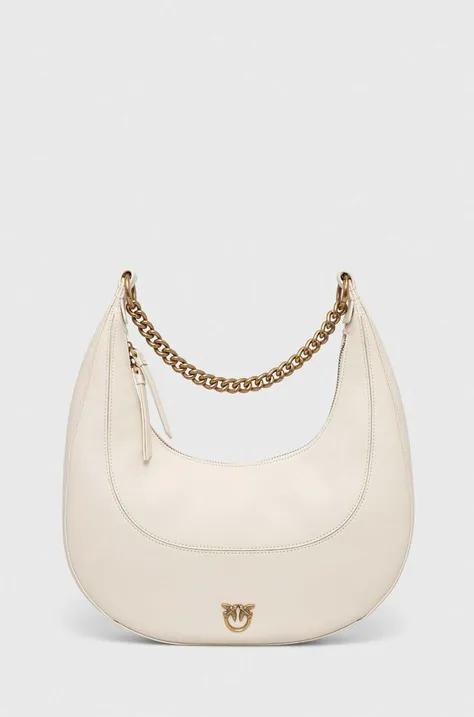 Δερμάτινη τσάντα Pinko χρώμα: άσπρο