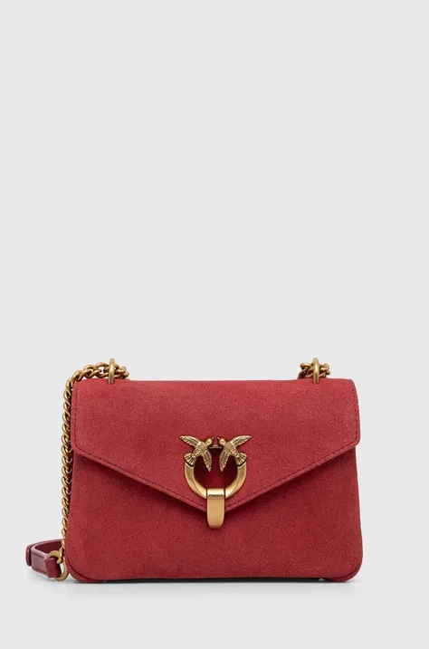 Τσάντα σουέτ Pinko χρώμα: κόκκινο