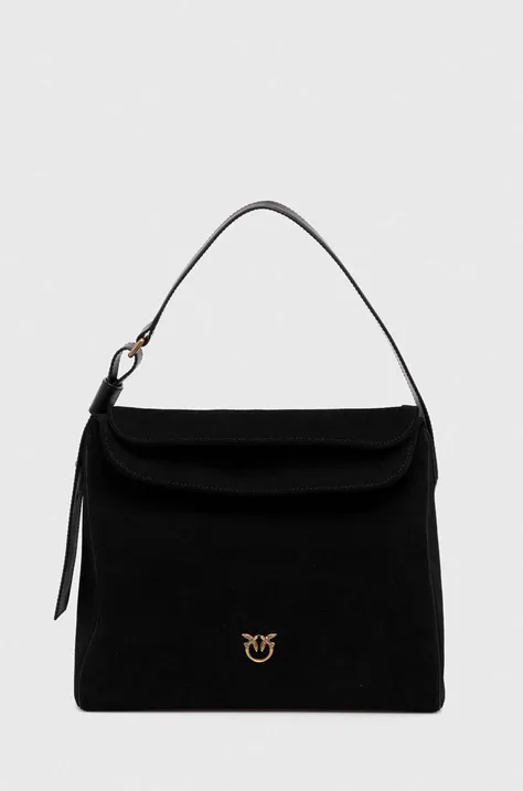 Τσάντα σουέτ Pinko χρώμα: μαύρο