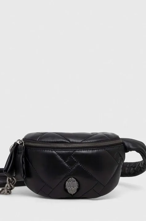 Usnjena opasna torbica Kurt Geiger London črna barva