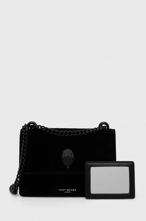 Τσάντα σουέτ Kurt Geiger London χρώμα: μαύρο