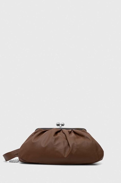 Шкіряна сумочка Weekend Max Mara колір коричневий