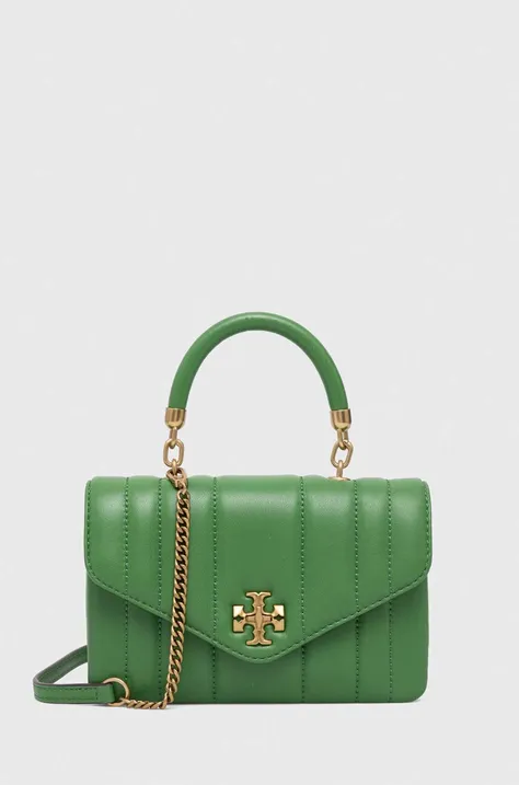 Δερμάτινη τσάντα Tory Burch χρώμα: πράσινο