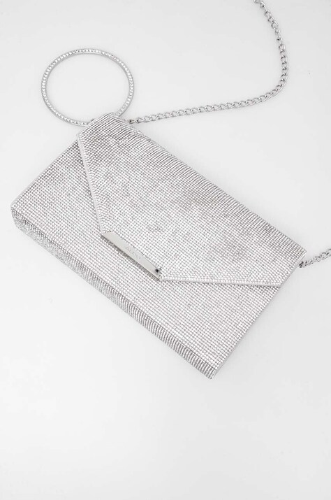 Večerna torbica Aldo WELTER srebrna barva, WELTER.042