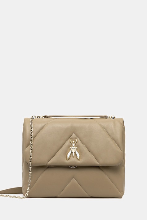 Patrizia Pepe torebka skórzana kolor beżowy CBA302 L006