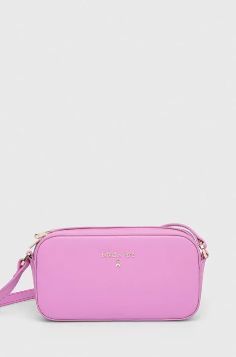Usnjena torbica Patrizia Pepe roza barva