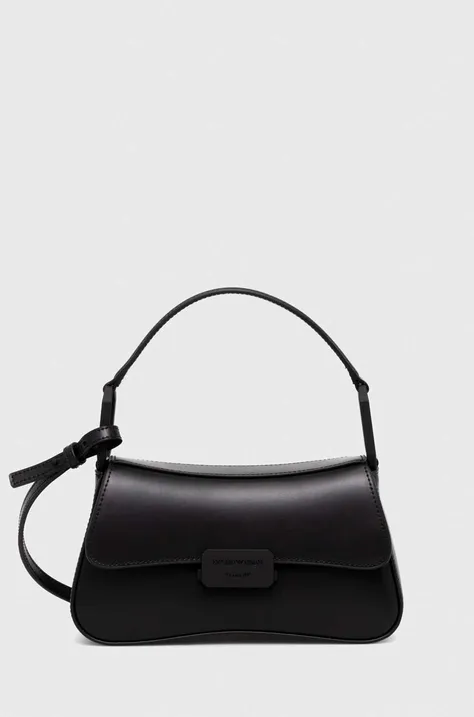 Шкіряна сумочка Emporio Armani колір чорний