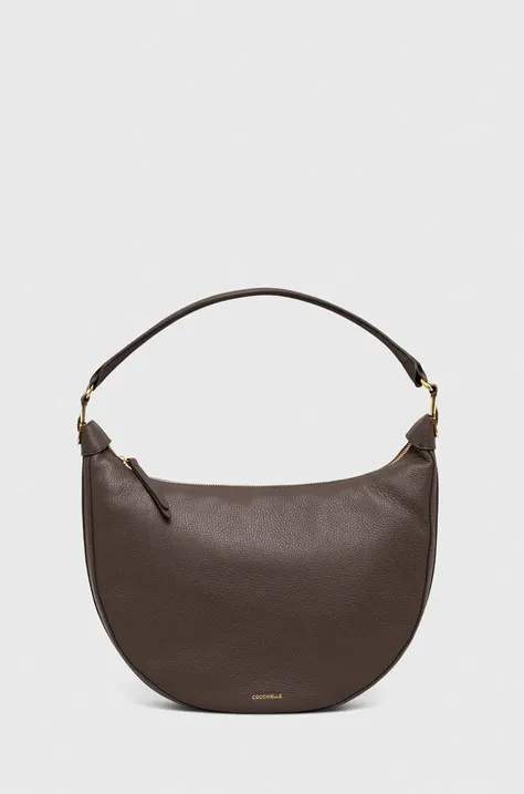 Шкіряна сумочка Coccinelle колір коричневий