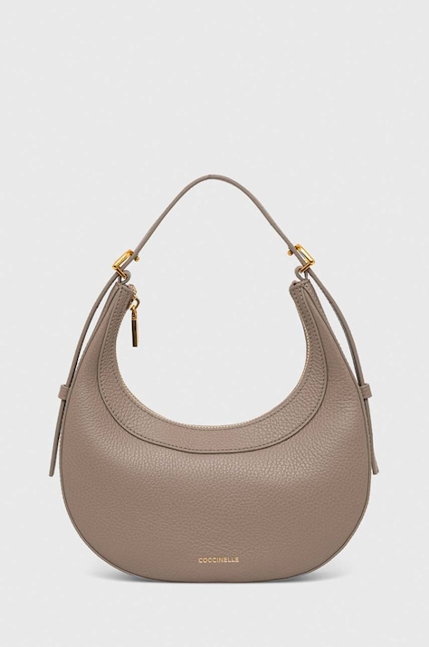 Coccinelle torebka skórzana kolor beżowy