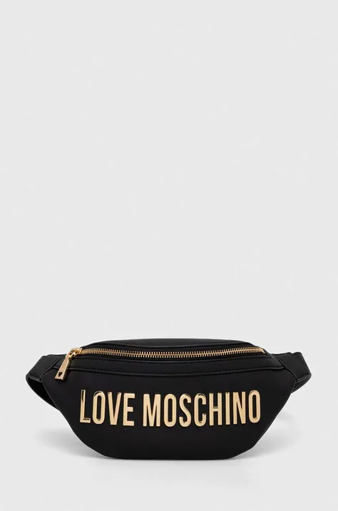 Сумка на пояс Love Moschino колір чорний