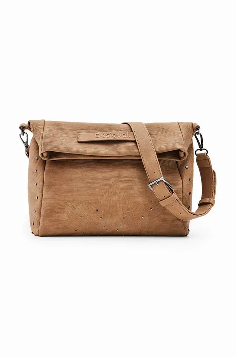 Τσάντα Desigual 23WAXP55 ACCESSORIES PU HAND BAG χρώμα: καφέ