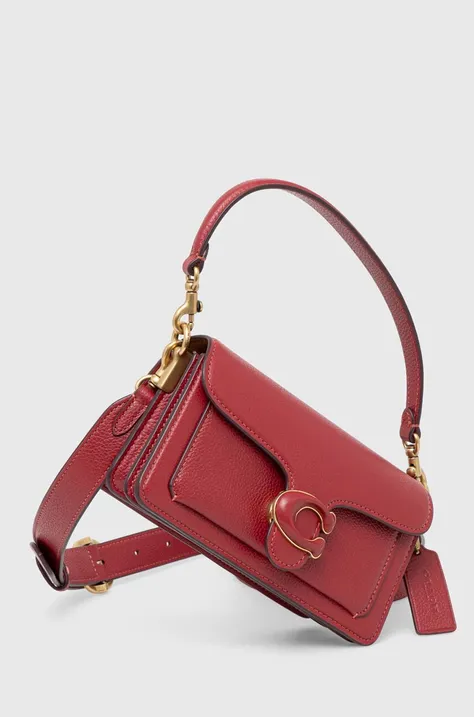 Кожаная сумочка Coach Tabby Shoulder Bag 20 цвет бордовый