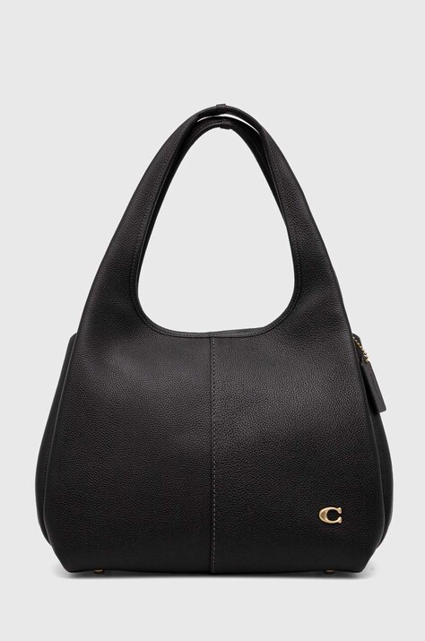 Coach leather handbag black color