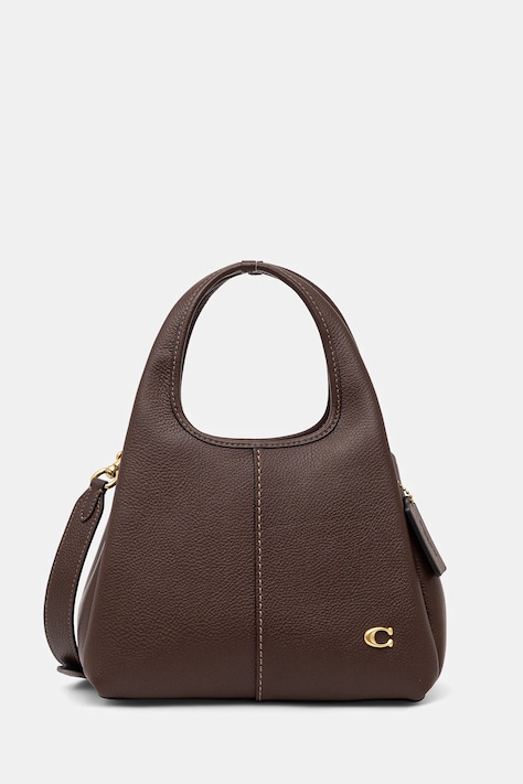 Кожена чанта Coach в кафяво
