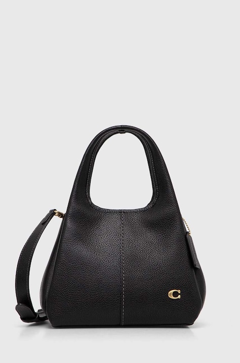 Кожаная сумочка Coach цвет бежевый