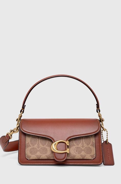 Δερμάτινη τσάντα Coach Tabby Shoulder Bag 20 χρώμα: καφέ