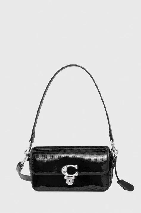 Τσάντα Coach Studio Baguette Bag χρώμα: μαύρο