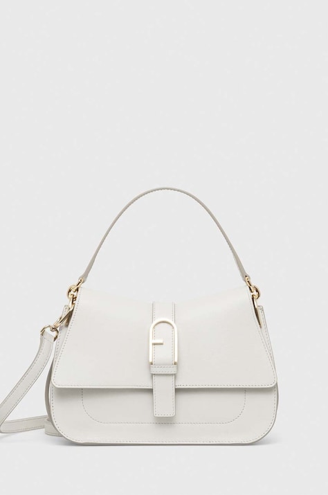 Kožna torba Furla boja: bijela