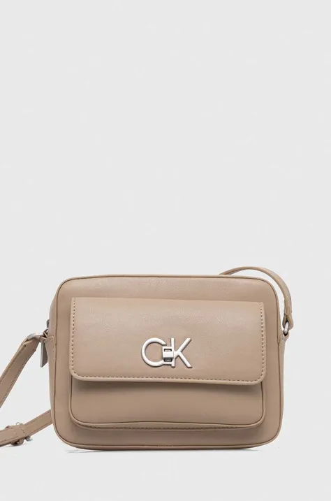 Kabelka Calvin Klein béžová farba,K60K611083