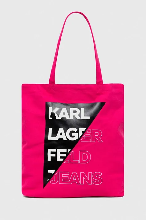 Τσάντα Karl Lagerfeld Jeans χρώμα: ροζ