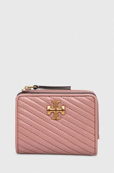 Кожаный кошелек Tory Burch женский цвет розовый