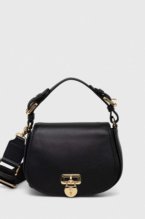 Кожаная сумочка Lauren Ralph Lauren цвет чёрный