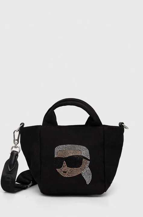 Karl Lagerfeld torebka bawełniana kolor czarny