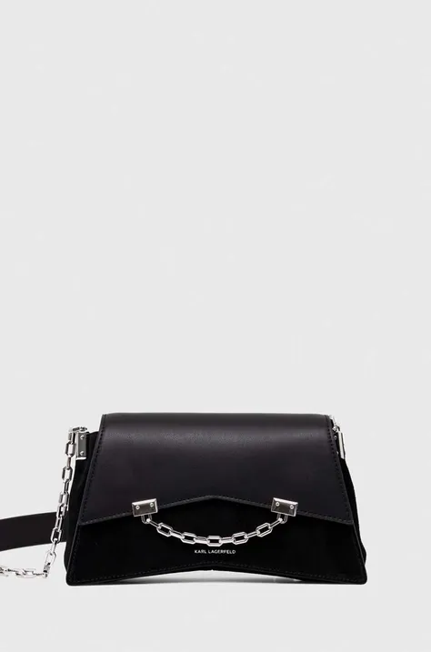 Kožna torba Karl Lagerfeld boja: crna