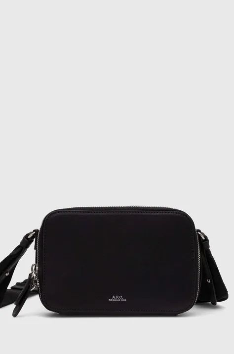 Kožená kabelka A.P.C. čierna farba