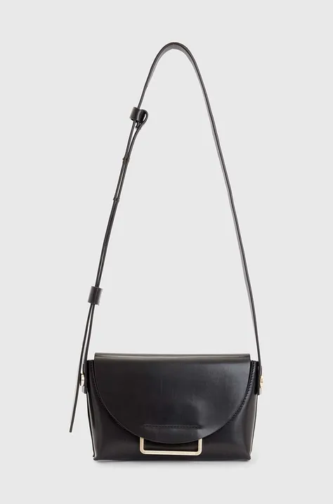 Δερμάτινη τσάντα AllSaints Francine χρώμα: μαύρο