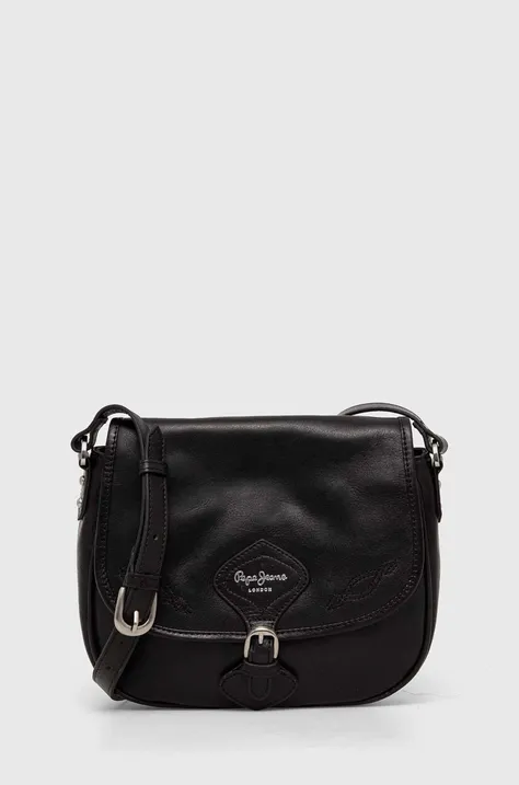 Шкіряна сумочка Pepe Jeans колір чорний