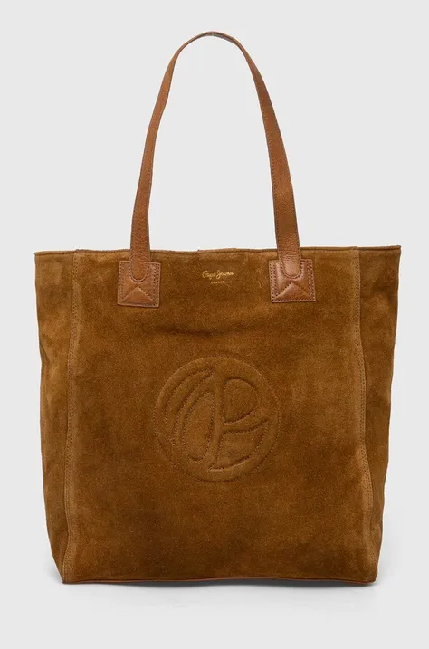 Замшева сумочка Pepe Jeans колір коричневий