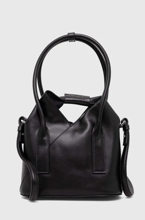 Kožená kabelka MM6 Maison Margiela Shoulder Bag černá barva, SB6WG0008