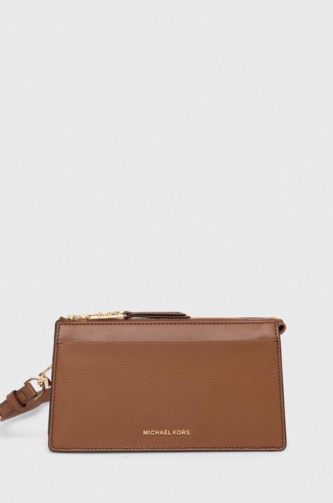 Kožená kabelka MICHAEL Michael Kors hnědá barva, 32H3G8EC7L